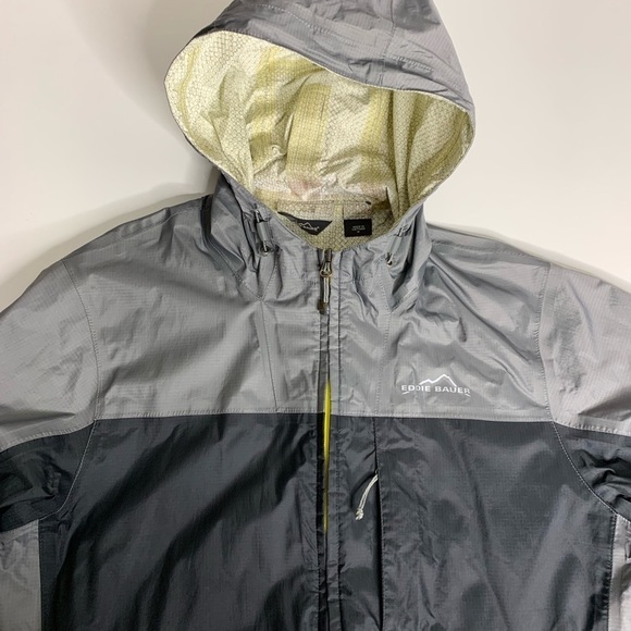 Eddie Bauer Weather Edge Light Hooded Windbreaker jacket grey medium adult men’s - Picture 4 of 8